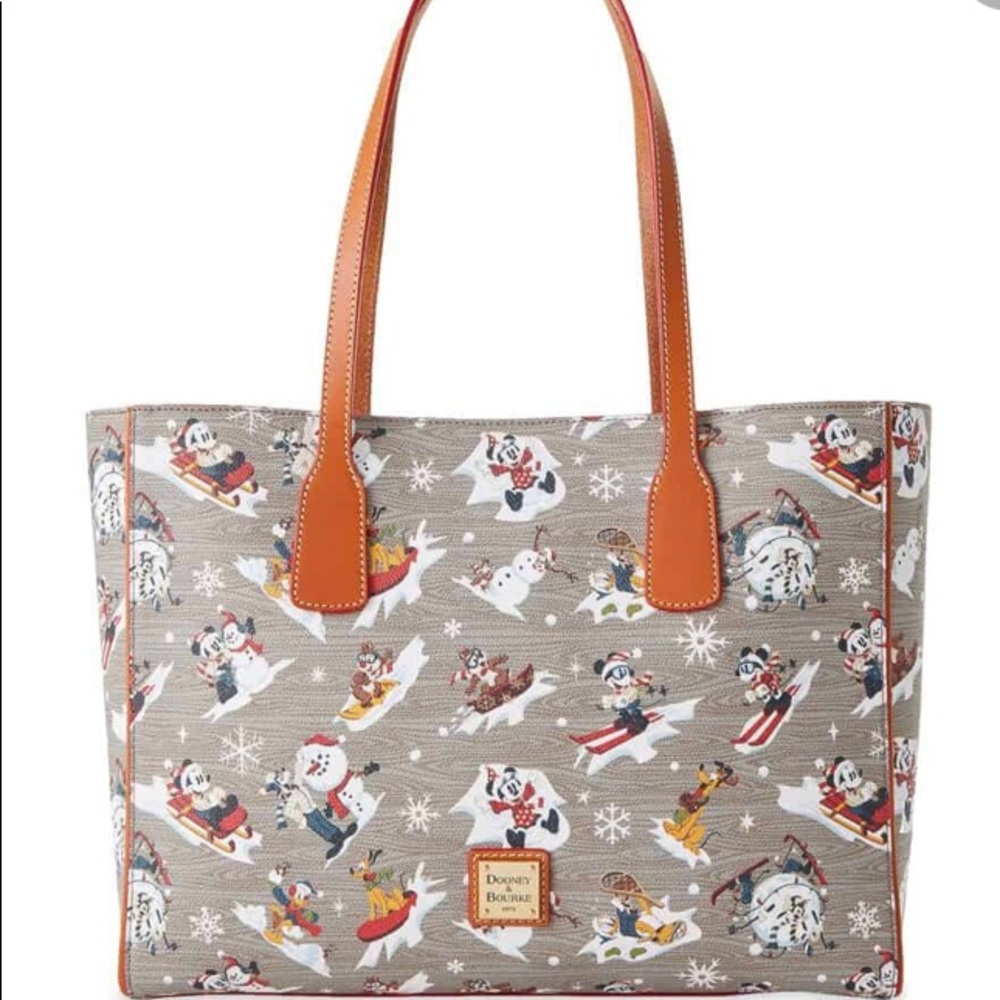 Dooney & Bourke Gray and Brown Tote Bag